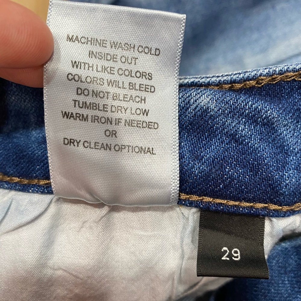 Buckle Bridge By GLY Mid Rise Super Flare Jeans in Blue Denim Frayed Hem Size 29 - Picture 6 of 13